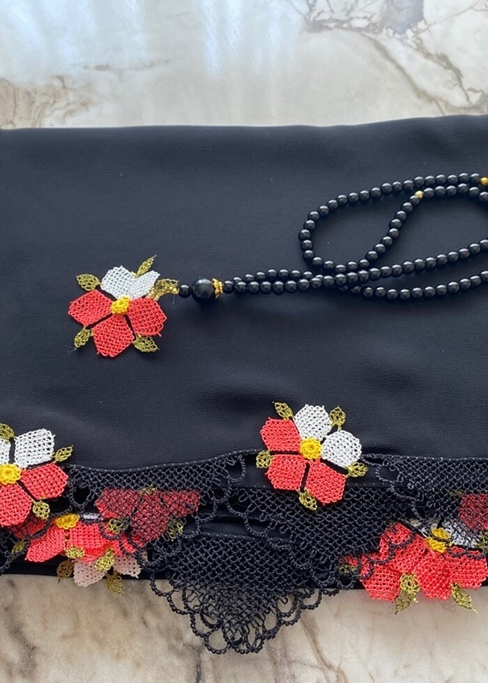 Igne oyası namaz örtüsü tespihli - Görsel 2