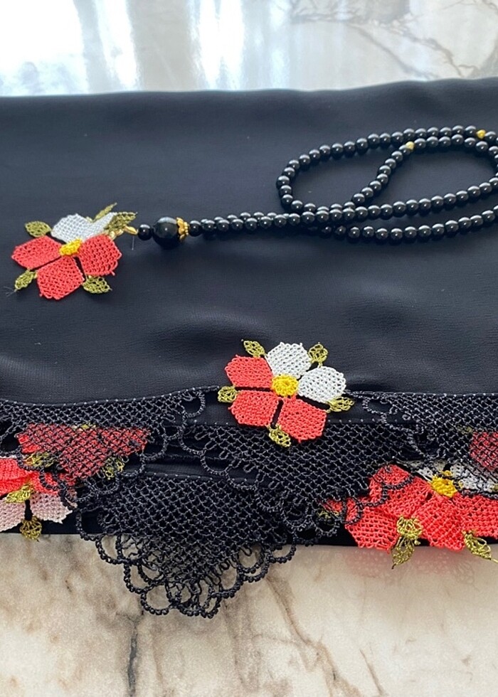 Igne oyası namaz örtüsü tespihli - Görsel 3