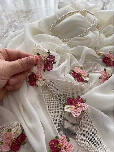 İğne oyası namaz örtüsü se - Görsel 3