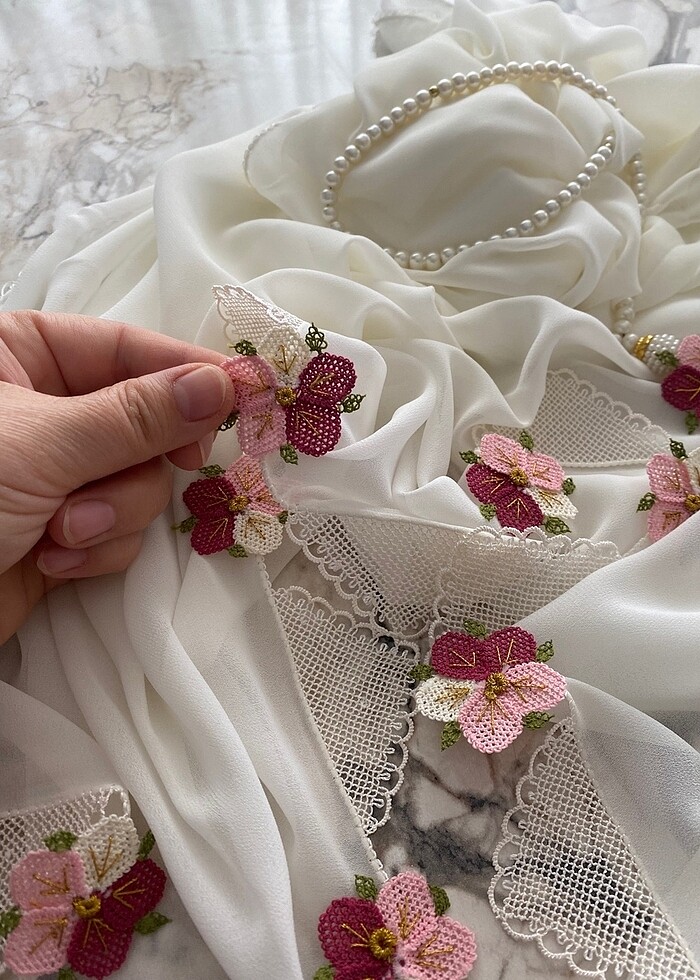 İğne oyası namaz örtüsü se - Görsel 3