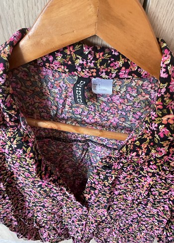 Pembe Desenli Bohem Düğmeli gömlek - Görsel 2