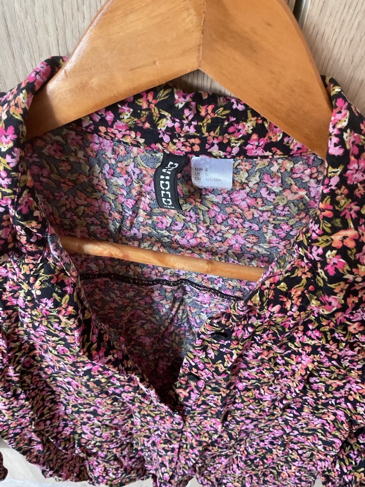 Pembe Desenli Bohem Düğmeli gömlek - Görsel 2