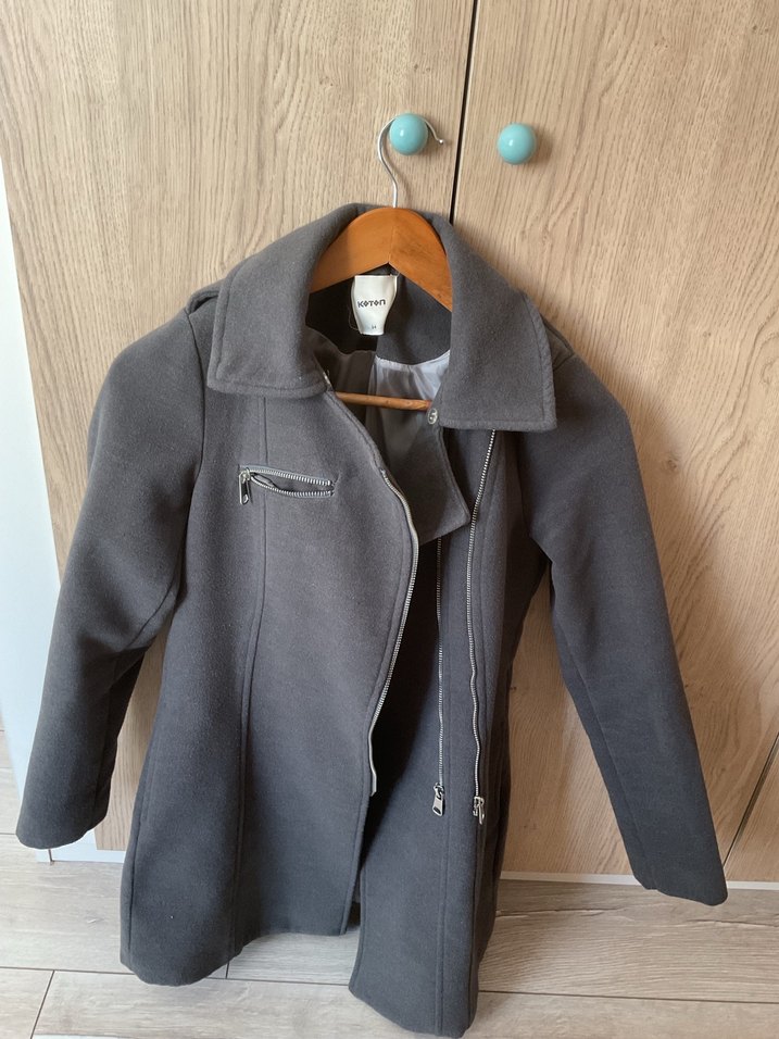 Fermuarlı Gri Kadın Kaban - Görsel 2