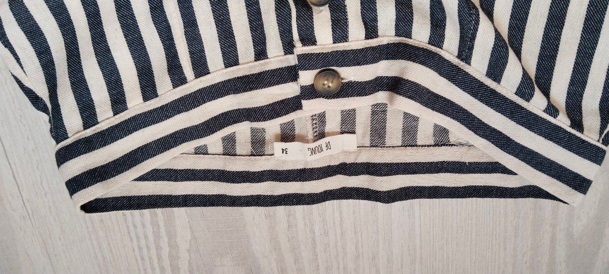 Düğmeli Çizgili Midi Kadın Etek - Görsel 4