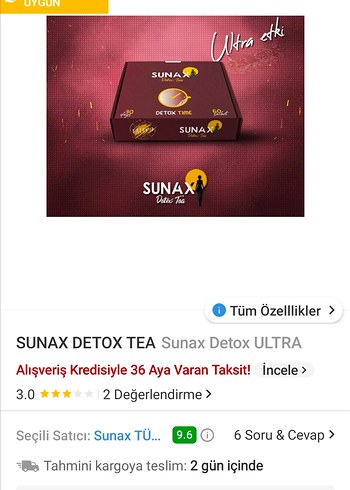 Diğer Sunax Detox Time 30 Günlük Çay