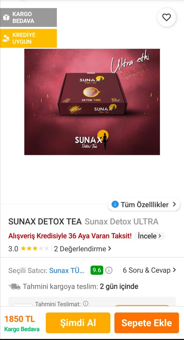 Sunax Detox Time 30 Günlük Çay - Görsel 2