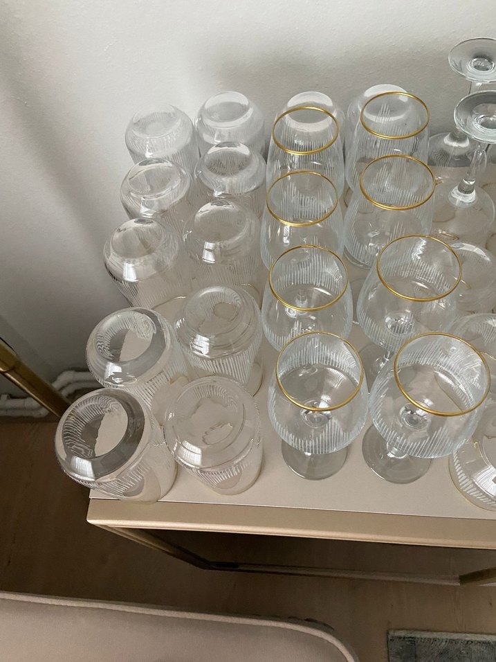 Altın Detaylı Cam Bardak ve Sürahi Seti - Görsel 3