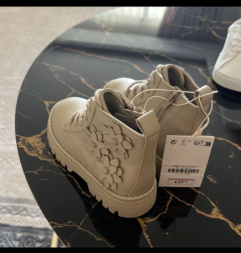 Bej Bağcıklı Kız Çocuk Botu - Görsel 2