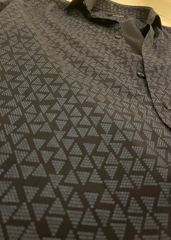 Erkek Lacivert Desenli Uzun Kollu Gömlek - Görsel 2