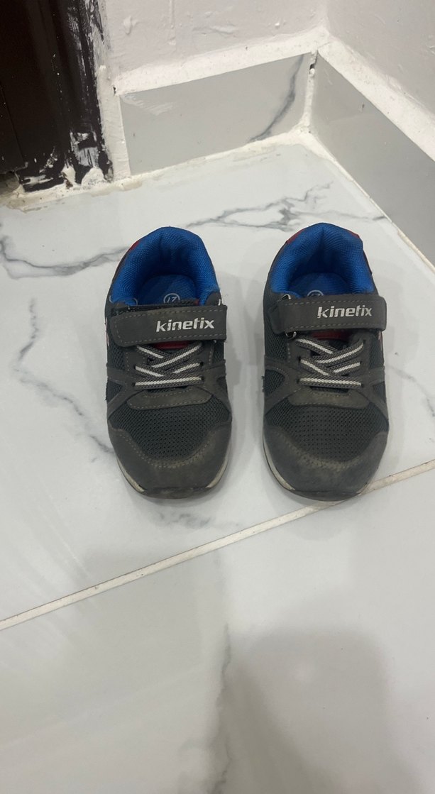 Gri Erkek Çocuk Spor Ayakkabı Velcro - Görsel 2