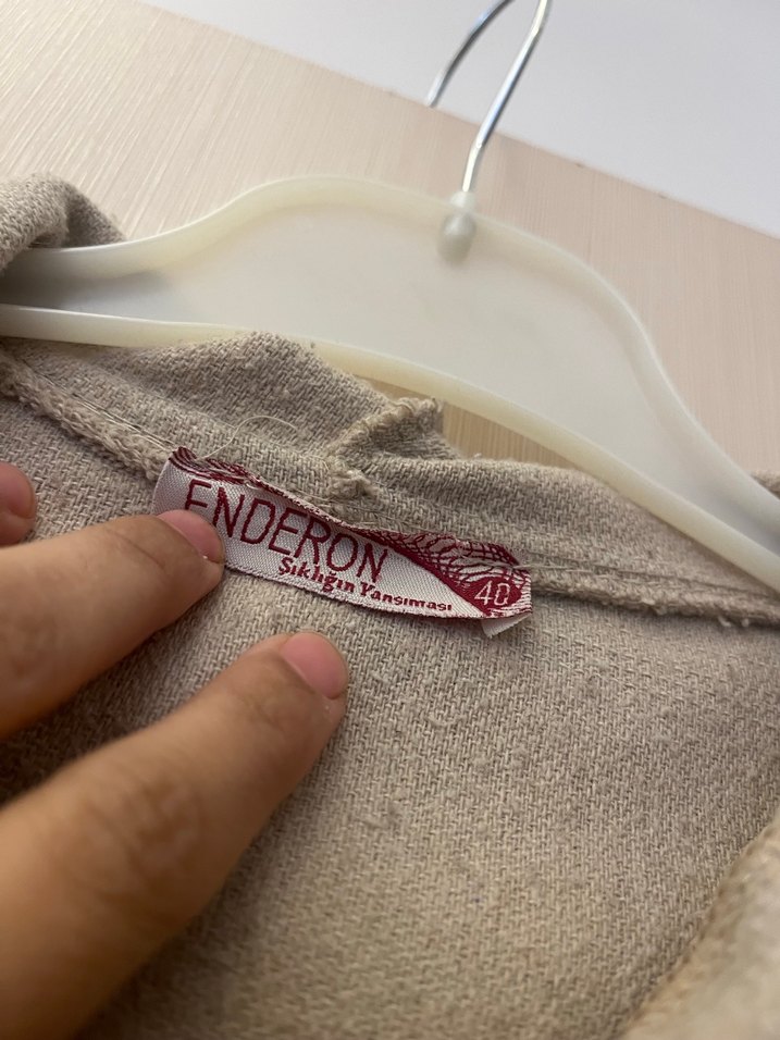 Bej Kapüşonlu Uzun Kaşe Trençkot - Görsel 2