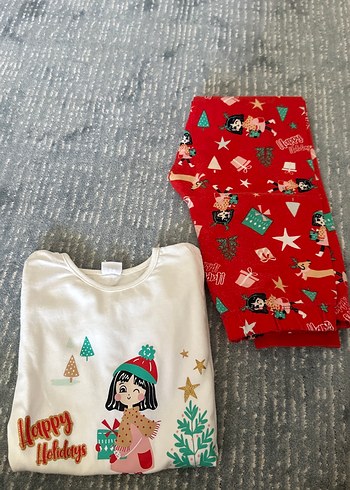 Kız Çocuk Pamuklu Uzun Kollu Baskılı Pijama