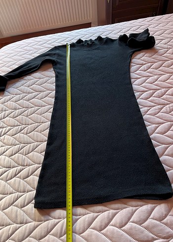 Uzun Kollu Siyah Dar Triko Elbise - Görsel 5