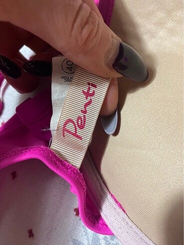 l Beden pembe Renk Destekli bikini üstü