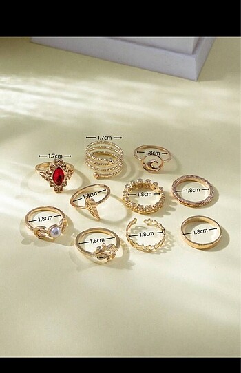  Beden Gold yüzük set