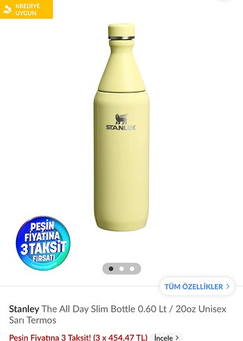 Stanley Slim Sarı Termos 0.60 Lt
