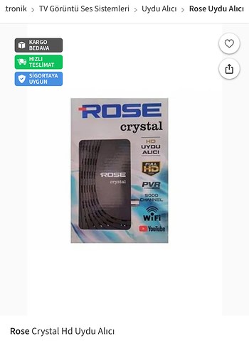Rose Crystal HD Uydu Alıcı