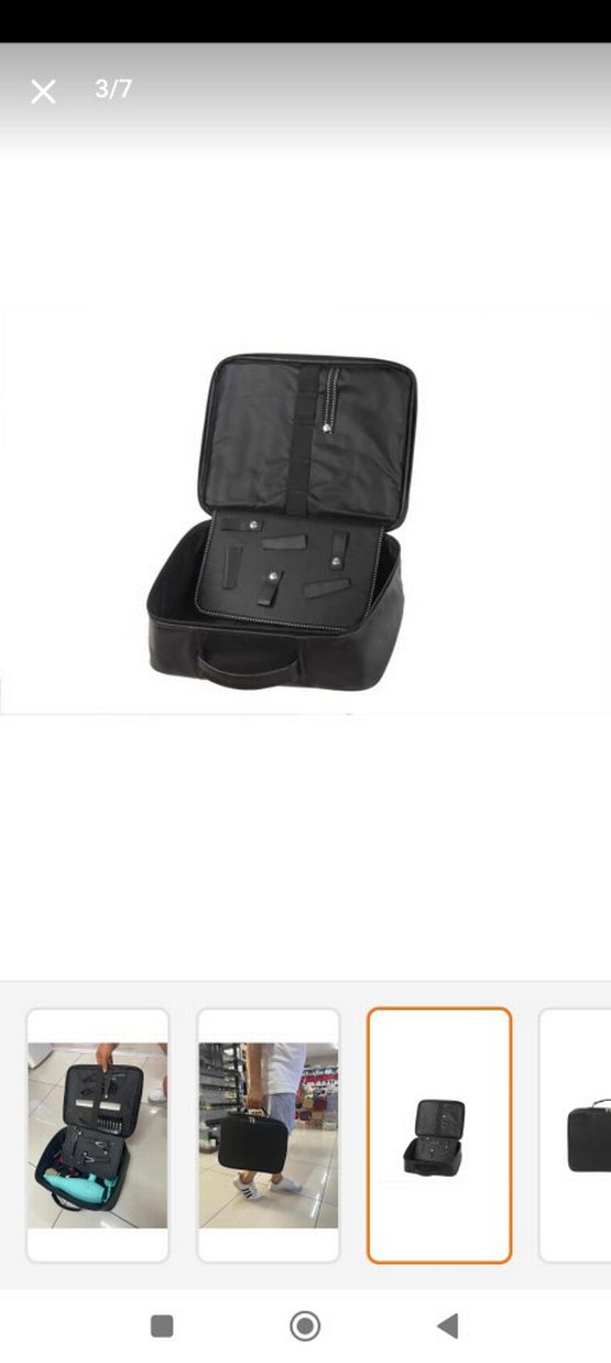 Siyah Deri Fermuarlı Makyaj Çantası - Görsel 3