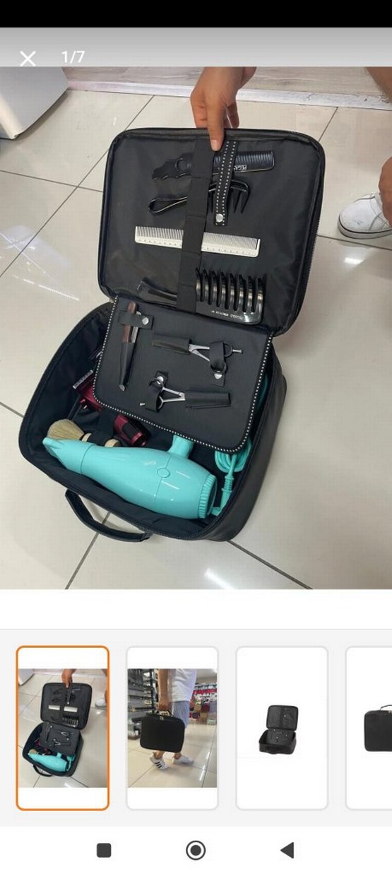 Siyah Deri Fermuarlı Makyaj Çantası - Görsel 2