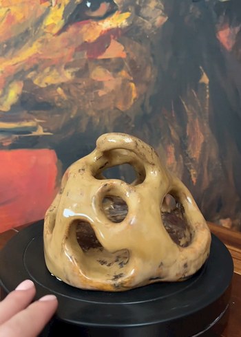 Camel Renkli Soyut Figürin mumluk - Görsel 3