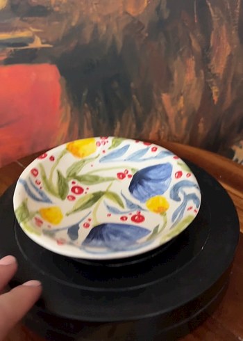 Çiçek Desenli Renkli Bohem Tabak - Görsel 2