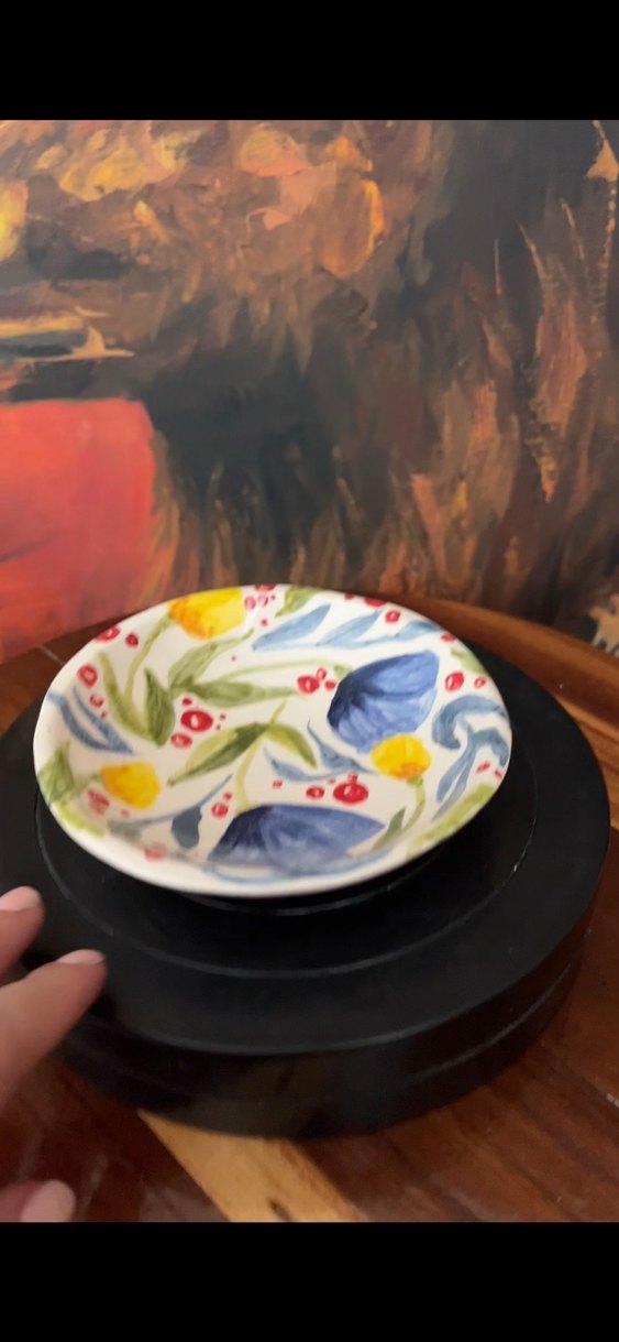 Çiçek Desenli Renkli Bohem Tabak - Görsel 2