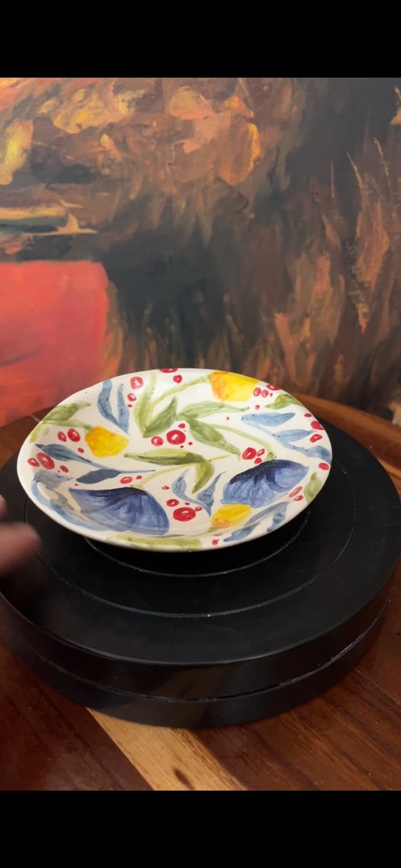 Çiçek Desenli Renkli Bohem Tabak - Görsel 3