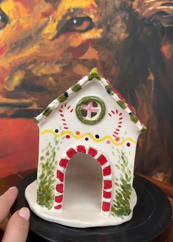 Renkli Seramik Ev Figürü - Görsel 5