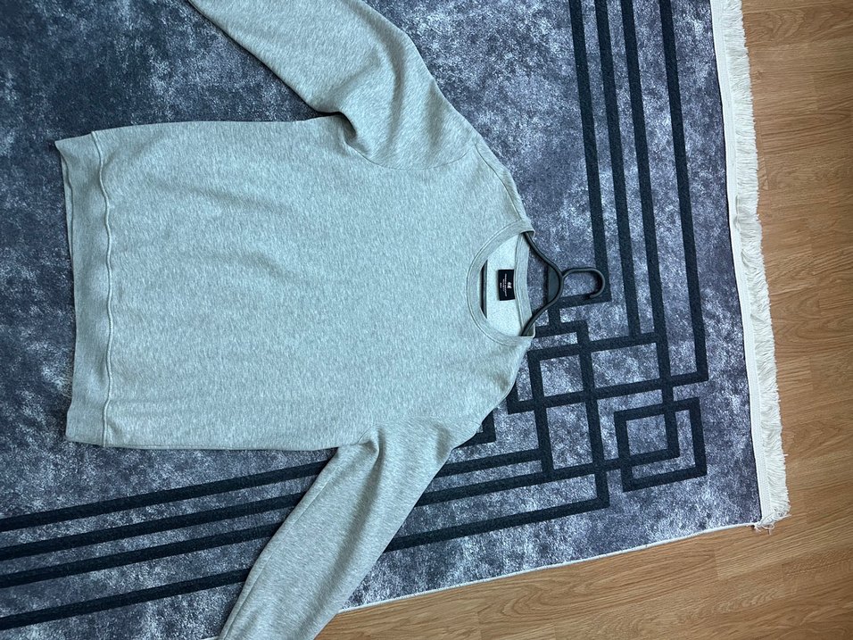 H&M Gri Melanj Bisiklet Yaka Sweatshirt — görsel 2/3