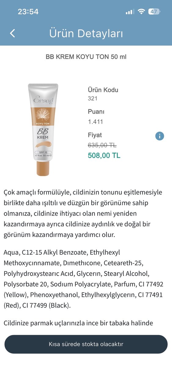 Ersağ  BB Krem 50 ml - Görsel 3