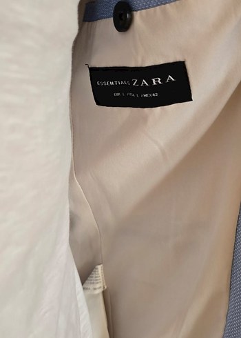 l Beden mavi Renk Zara, slimfit, Mavi Düğmeli Erkek Ceket