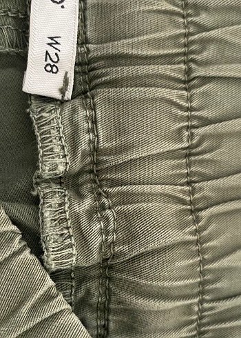 Kadın Haki Keten Kemerli Bol Kesim Pantolon - Görsel 4