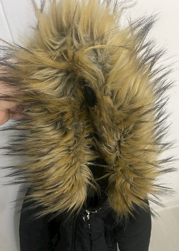 Siyah Kürklü Midi Kadın Mont - Görsel 4