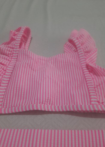 LC Waikiki Pembe Çizgili Kız Bikini Takımı
