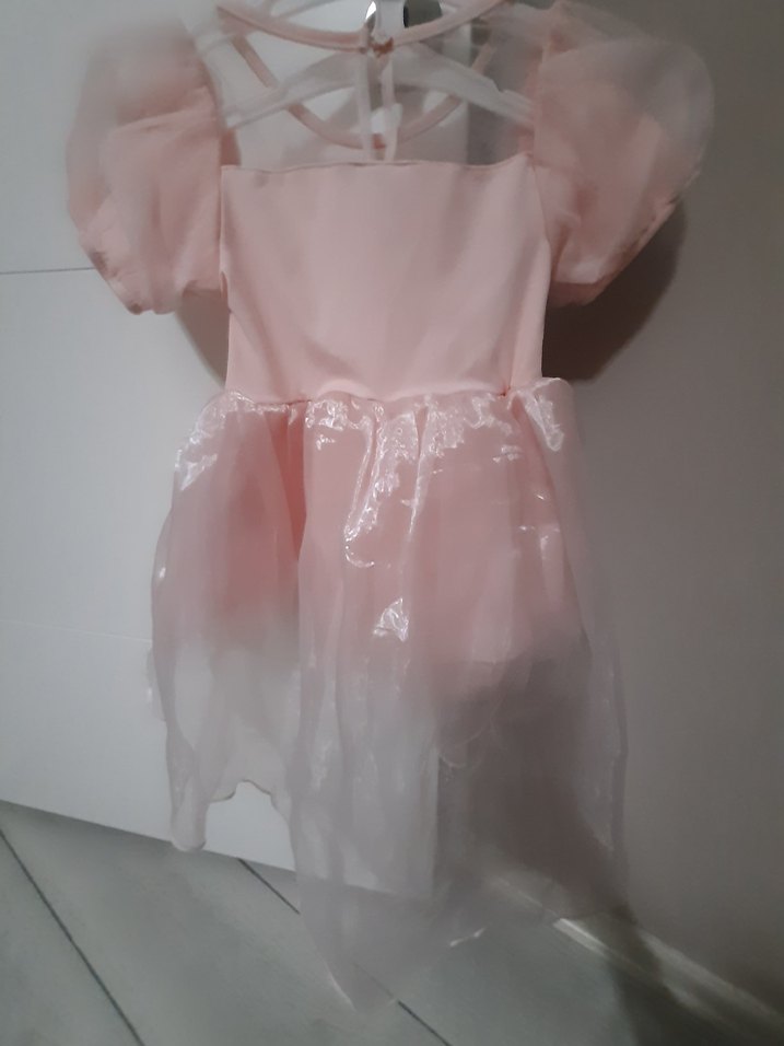 Pembe Kız Çocuk Unicorn Baskılı Elbise - Görsel 4