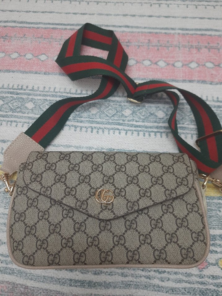 Gri Baskılı Kadın Omuz Çantası - Görsel 2