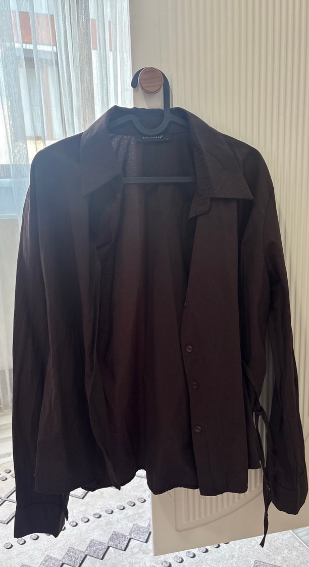 Kadın Kahverengi Gömlek - Görsel 2