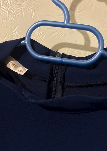 Nakışlı Lacivert Uzun Kollu Elbise - Görsel 4