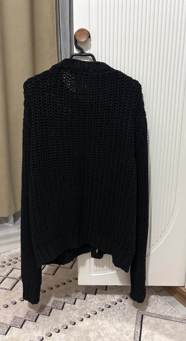 Siyah Örgü Kadın Hırka - Görsel 3