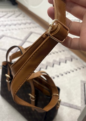 Kahverengi Baskılı Deri Kadın Çanta - Görsel 4