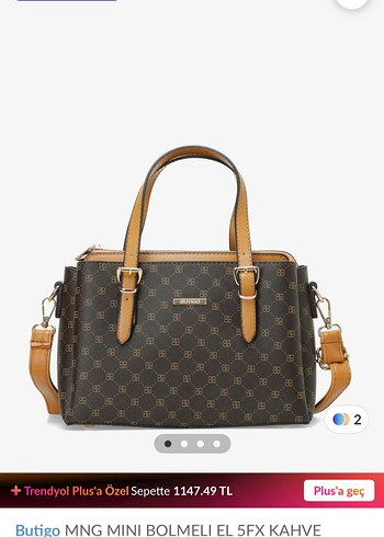 Kahverengi Baskılı Deri Kadın Çanta - Görsel 9