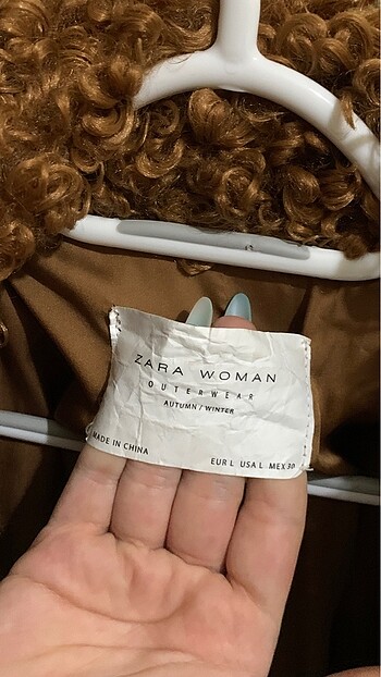 l Beden turuncu Renk Zara peluş kürk