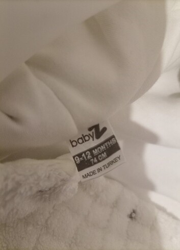 9-12 Ay Beden beyaz Renk Kız bebek peluş mont