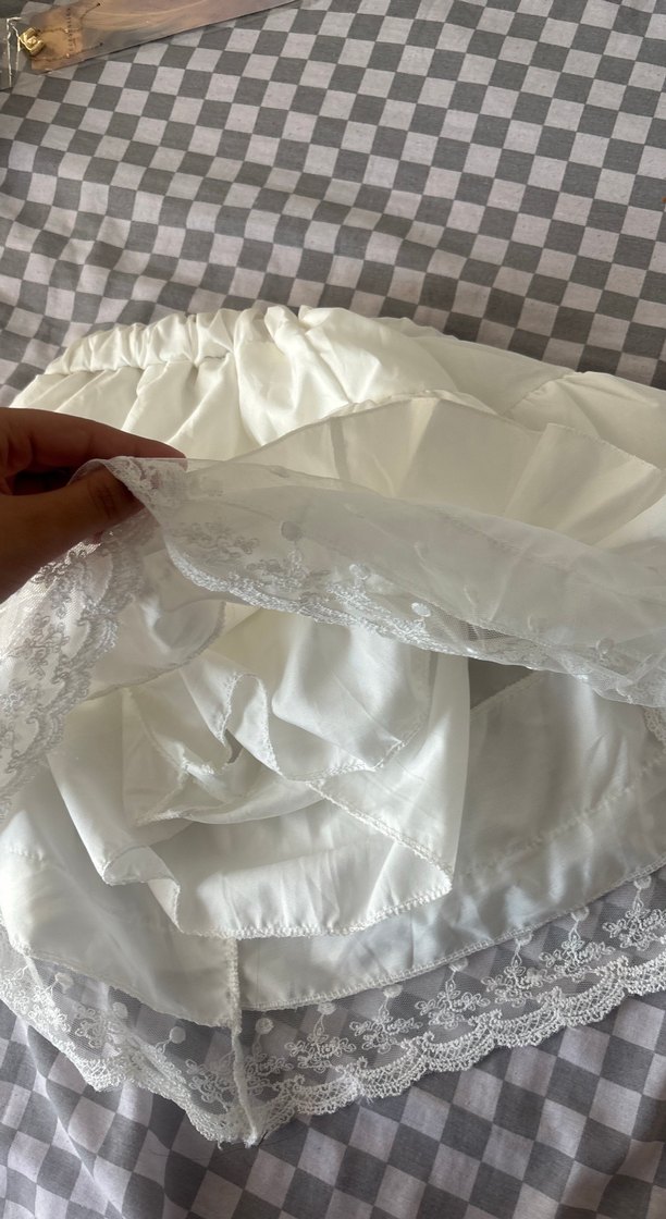 Beyaz Fırfırlı Midi Etek - Görsel 3