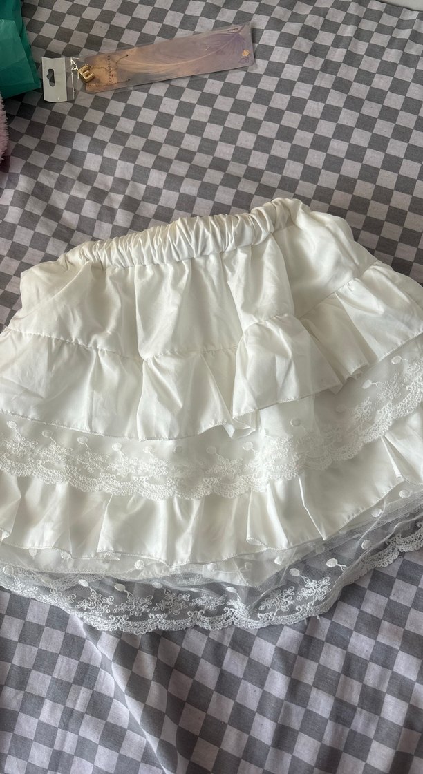 Beyaz Fırfırlı Midi Etek - Görsel 2