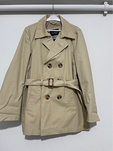 11-12 Yaş Beden camel Renk Unisex çocuk trençkot