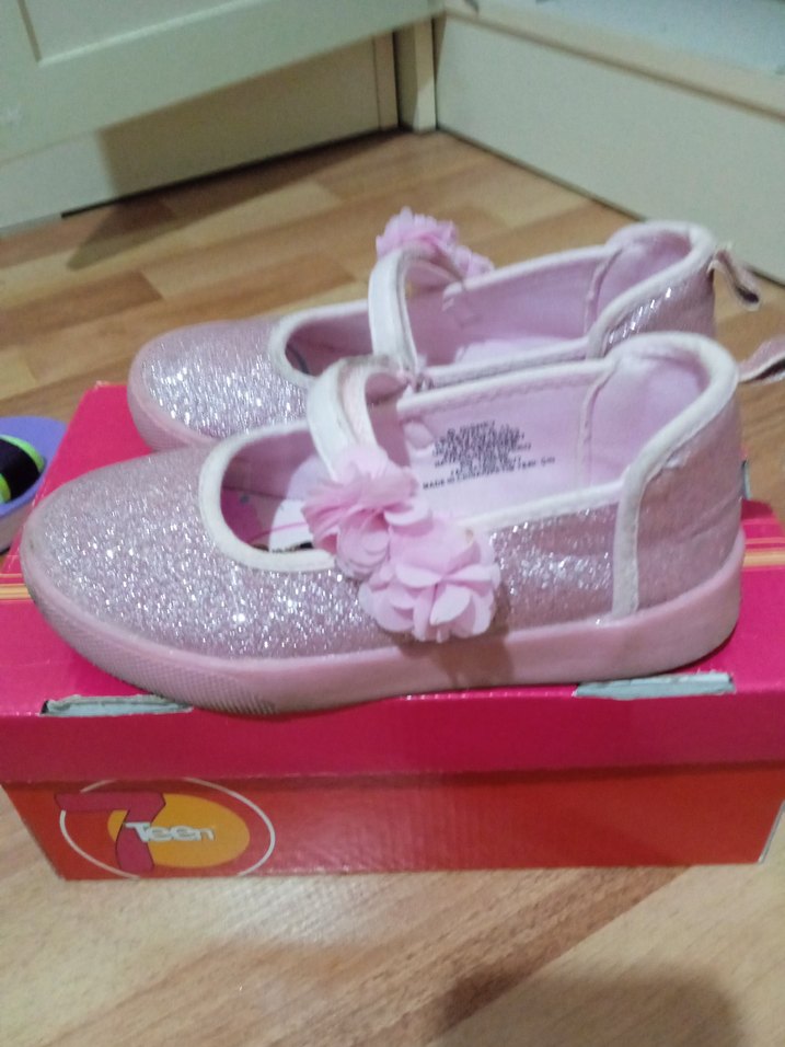 Pembe Simli Kız Babet Ayakkabı - Görsel 2