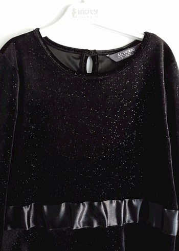 Kemer Detaylı Siyah simli elbise 8/9 yaş - Görsel 3