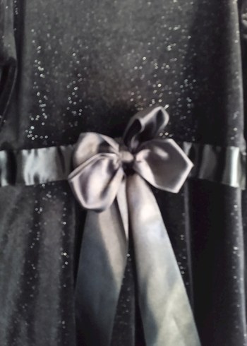 Kemer Detaylı Siyah simli elbise 8/9 yaş - Görsel 4