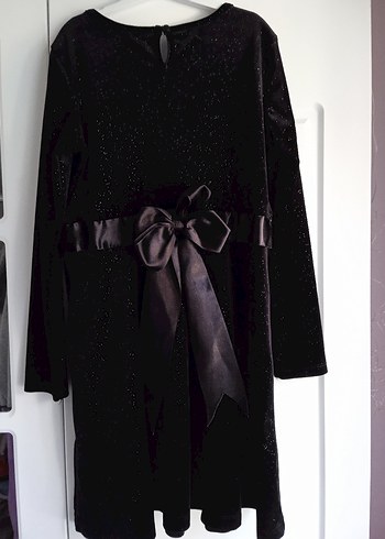 Kemer Detaylı Siyah simli elbise 8/9 yaş - Görsel 2